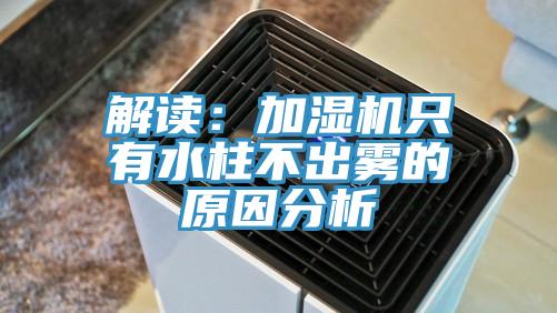 解讀：加濕機隻有水柱不出霧的原因分析