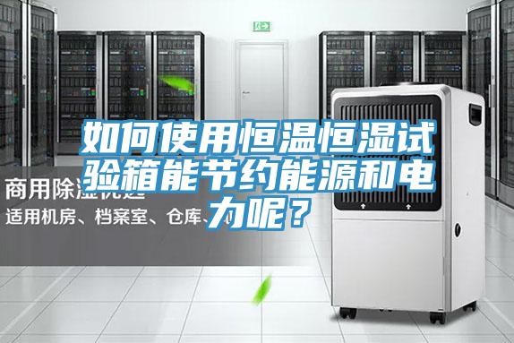 如何使用恒溫恒濕試驗箱能節約能源和電力呢？