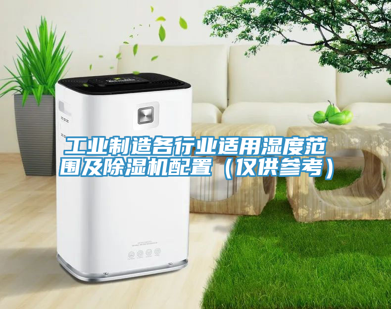 工業製造各行業適用濕度範圍及91看片软件大全配置（僅供參考）