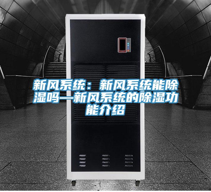 新風係統：新風係統能除濕嗎—新風係統的除濕功能介紹