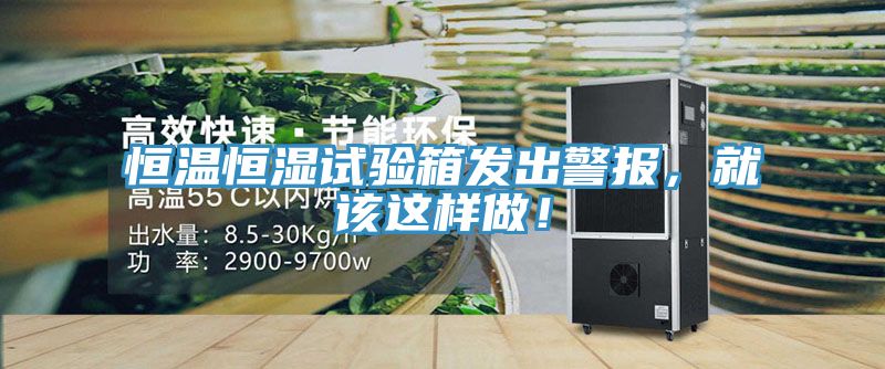 恒溫恒濕試驗箱發出警報，就該這樣做！