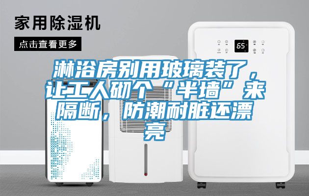 淋浴房別用玻璃裝了，讓工人砌個“半牆”來隔斷，防潮耐髒還漂亮